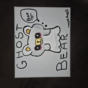 Ghost Bear Holiday Canvas Decor